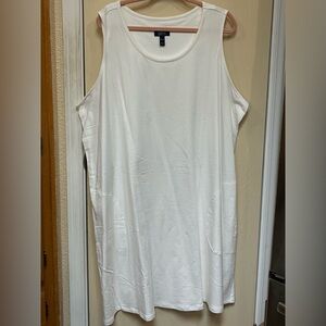 New White Sleeveless Tank Dress